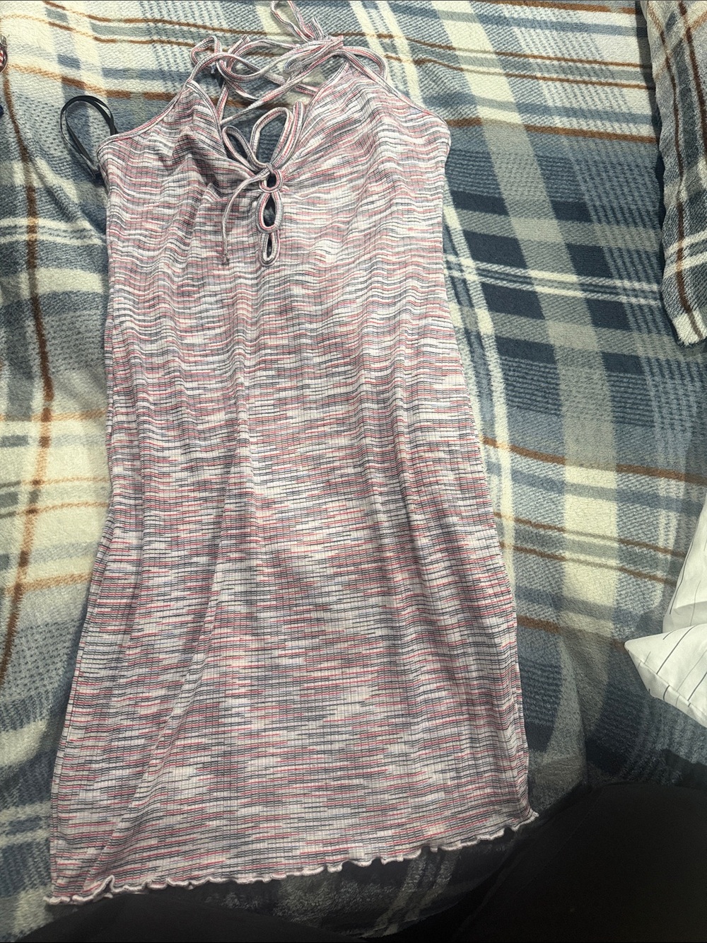 Forever 21 Pink Multi-Color Halter Knit Mini Dress